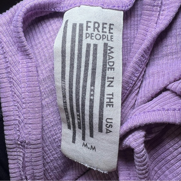 Free People Womens Ribbed Lavender Racerback Tank Top Size M FLAW - Picture 7 of 8